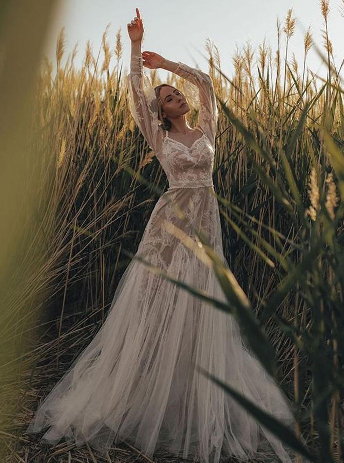 Fit And Flare Cold Shoulder Wedding Dress,Destination Wedding Dress With Sleeve,WD00950 Fit And Flare Cold Shoulder Wedding Dress,Destination Wedding Dress With Sleeve,WD00950