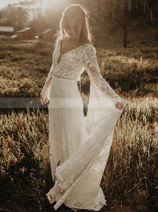 White dress with bell sleeves long hotsell