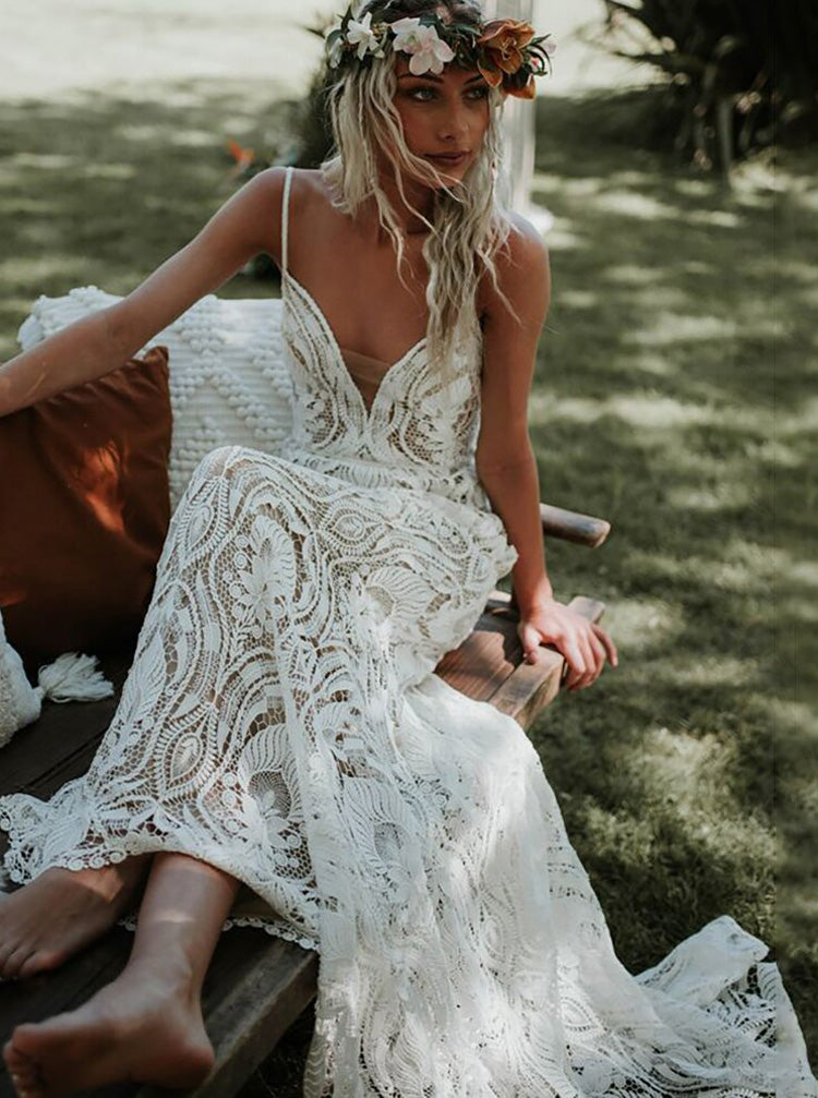 Boho Lace Wedding Dress