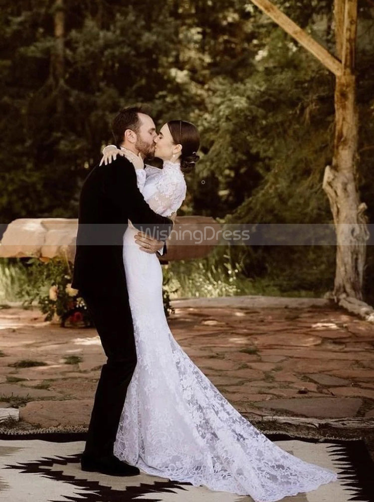 Modest Lace Wedding Dress With Sleeve,Muslim Bridal Dress With Cape,WD00915, US2 / Black