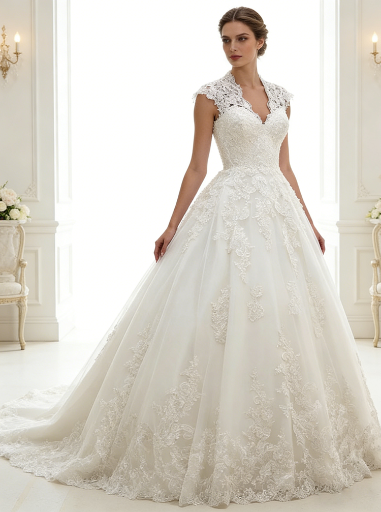 Princess Wedding Dresses,Lace Wedding Dress,Romantic Wedding Dress,WD0