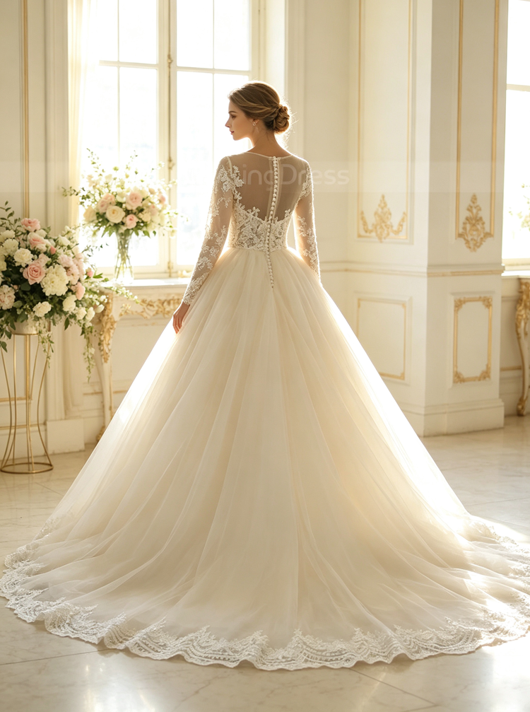 classic wedding dresses Modest Gown with Sleeves,Classic Wedding Gown,WD00392 Princess Size:US 10.5 - EU 44 a line prom dress orange 90s Emergency Exit Floral International orders may be