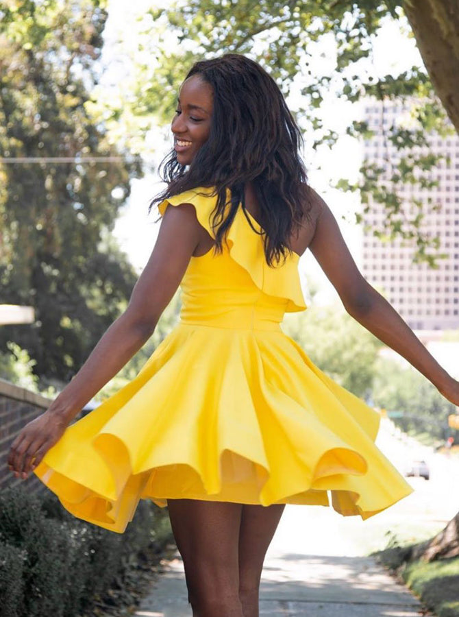 Yellow Homecoming Dresses,Homecoming Dress One Shoulder,Modest Homecoming Dress,HC00027, US10 / Burgundy Yellow Homecoming Dresses,Homecoming Dress One Shoulder,Modest Homecoming Dress,HC00027, US10 / Burgundy