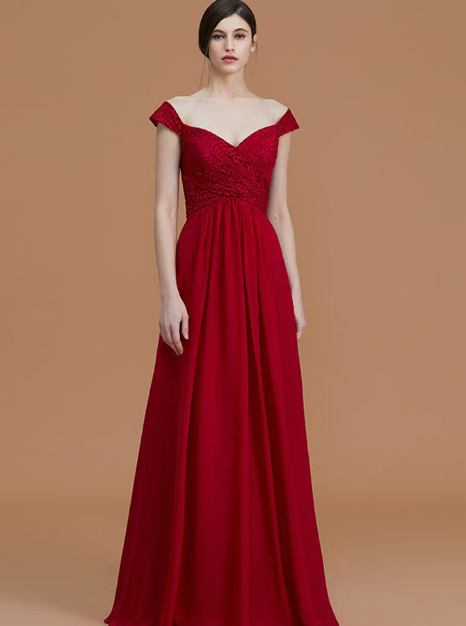 knee length dresses for ladies Off The Shoulder Bridesmaid Dresses,Chiffon Bridesmaid Dress,Empire Waist Bridesmaid Dress,BD00251, US8 / Dark Navy