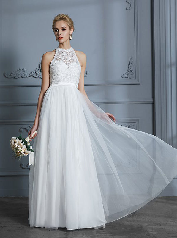 Informal Wedding Dress,Tulle Wedding Dress,Boho Wedding Dress,WD00297, US16 / Champagne