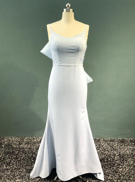 Trendy Bridesmaid Dress,Mermaid Bridesmaid Dress,Strappy Satin Bridesmaid Dress,BD00050