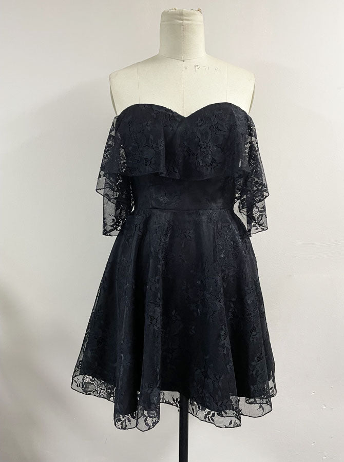 Peach Homecoming Dress,Lace Cocktail Dress,Off the Shoulder Cocktail Dresses,HC00042, US12 / Red
