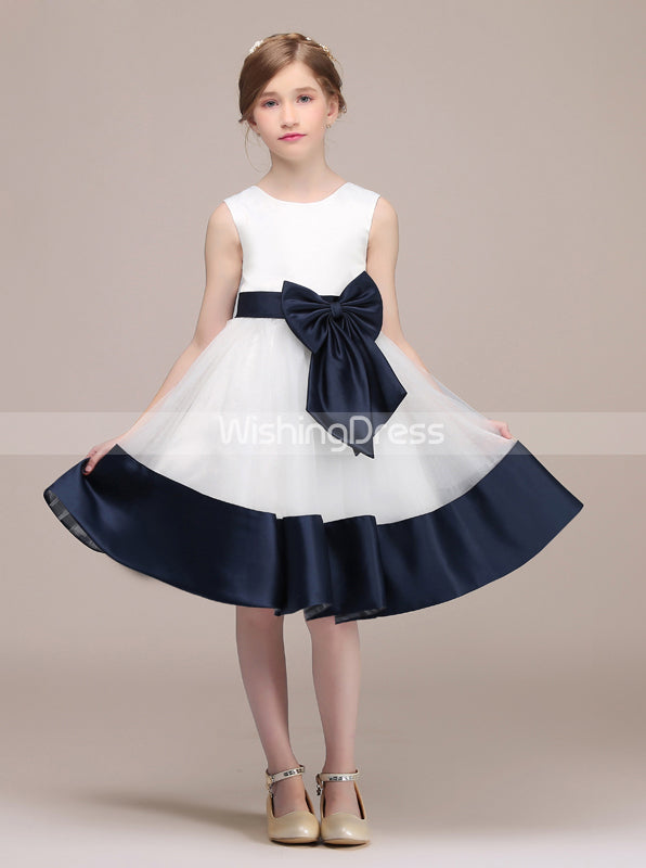 Simple Junior Bridesmaid Dress,Knee Length Flower Girl Dress,JB00033