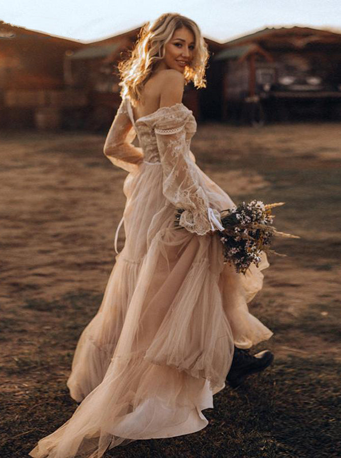 Country boho wedding dress cheap