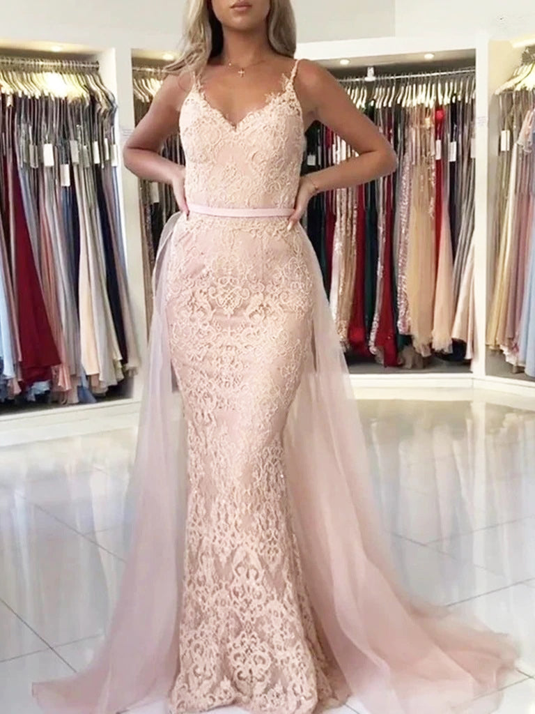 prom dress with tulle overlay Tiffany Blue Lace Tulle Overlay Off-shoulder Prom Dress