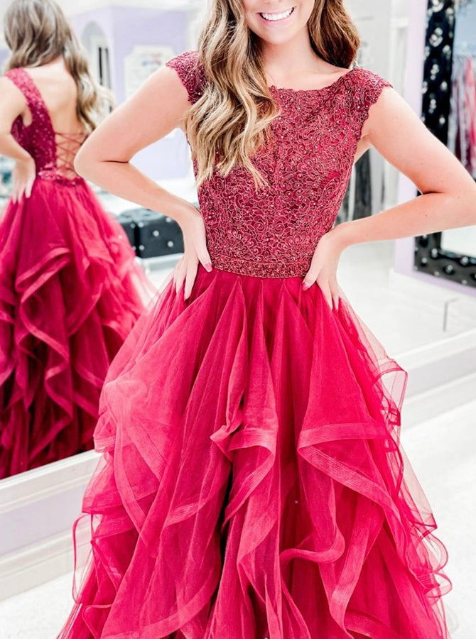 burgundy lace up dress ALINA LACE UP DETAIL MAXI DRESS IN BURGUNDY – AKIRA main image 1