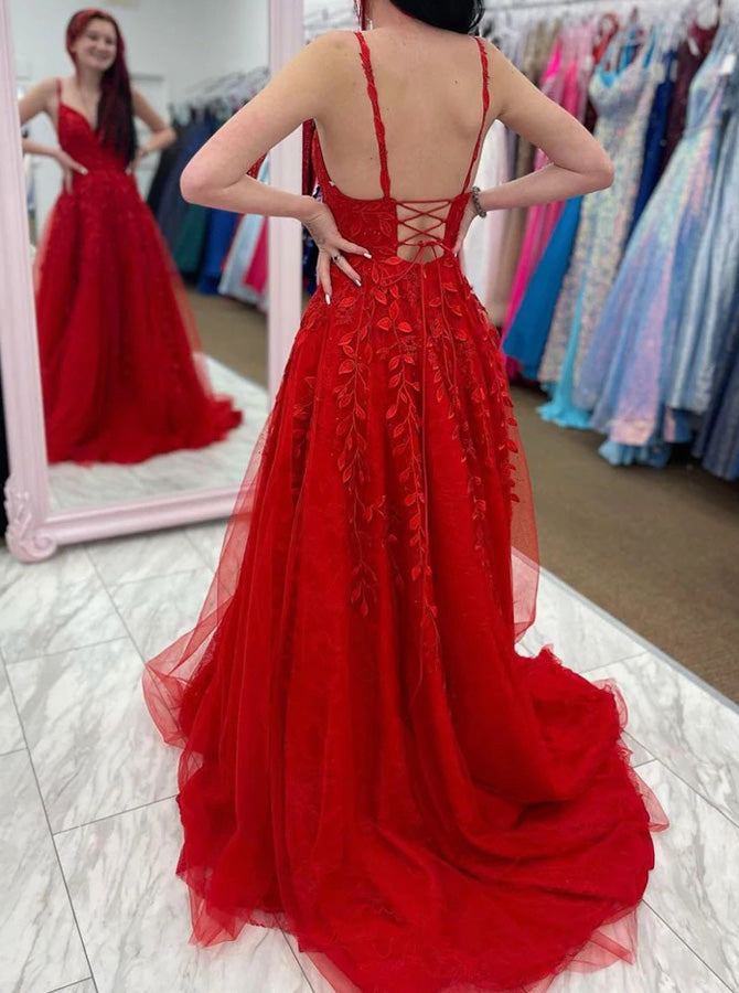 knee length dresses for ladies Mermaid Prom Dress,Lace-Up Back Dress,PD00542, US14W / Red main image 0