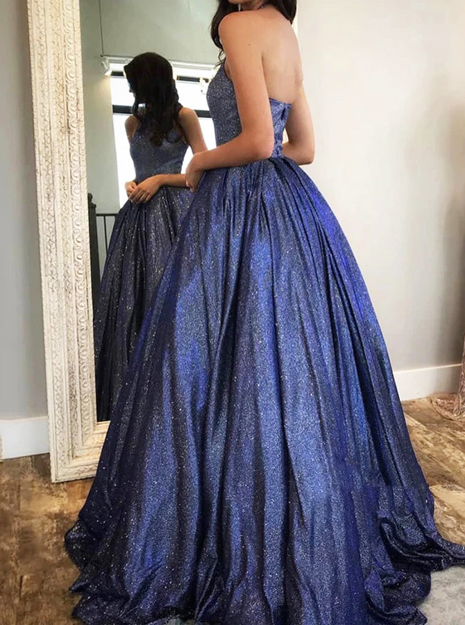 A-line Halter Neckline Prom Dress with Pockets,Formal Glitter Dress,PD - Wishingdress A-line Halter Neckline Prom Dress with Pockets,Formal Glitter Dress,PD - Wishingdress