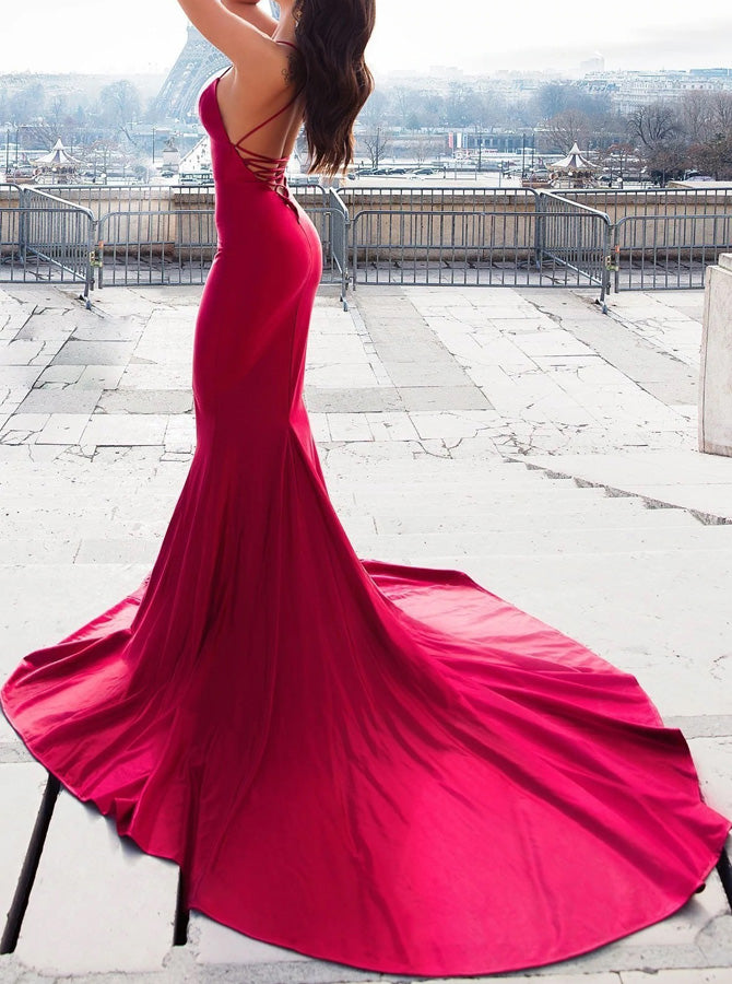 Mermaid Prom Dress,Lace-Up Back Dress,PD00542 - Wishingdress Mermaid Prom Dress,Lace-Up Back Dress,PD00542 - Wishingdress
