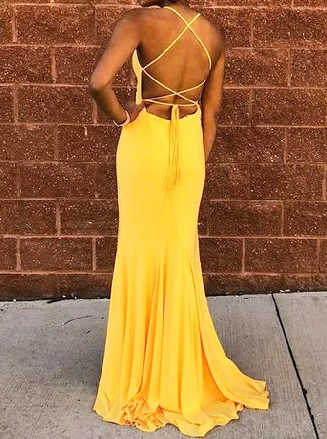 Yellow Jersey Prom Dress,Lace Up Evening Dress,PD00545, US6 / Royal Blue Yellow Jersey Prom Dress,Lace Up Evening Dress,PD00545, US6 / Royal Blue