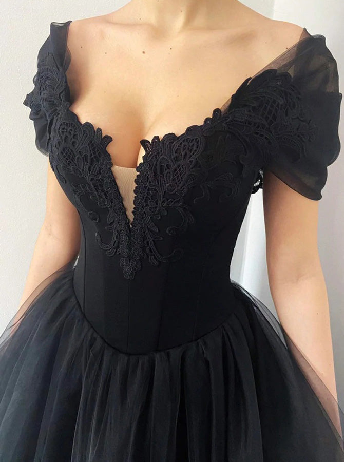 Black Formal Prom Dress,Simple Corset Bodice Dress,PD00584 - Wishingdress Black Formal Prom Dress,Simple Corset Bodice Dress,PD00584 - Wishingdress