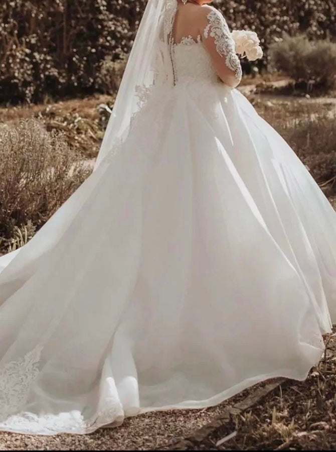 Princess Plus Size Wedding gown,long Sleeve Plus Size Bridal Gown,WD00708, US6 / Black Princess Plus Size Wedding gown,long Sleeve Plus Size Bridal Gown,WD00708, US6 / Black