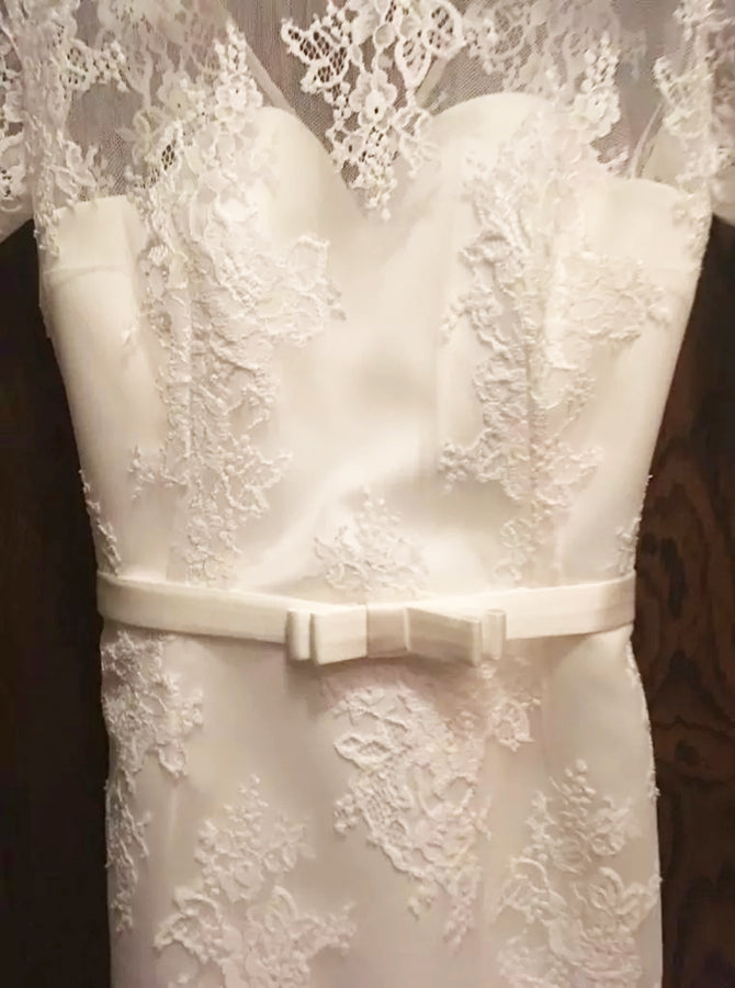 Sheath Knee Length Wedding Dress,Lace Wedding Reception Dress,WD00793, US12 / Black
