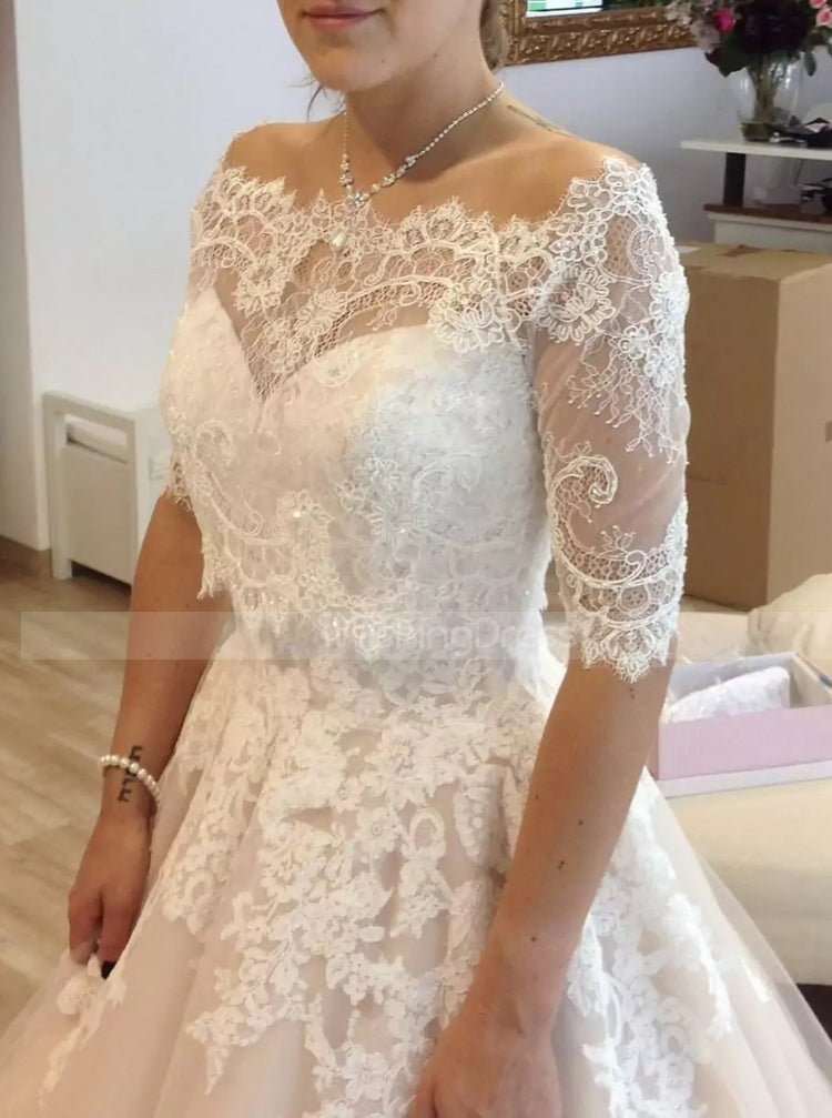 A-Line Wedding Gown with Removable Lace Jacket,Sweetheart Neckline Bridal Dress,WD00797, US26W / Ivory A-Line Wedding Gown with Removable Lace Jacket,Sweetheart Neckline Bridal Dress,WD00797, US26W / Ivory
