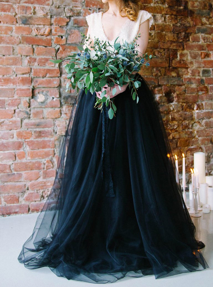 Two Piece Wedding Dresses,Black Bridal Dresses for Photo Shoot,WD00824, US16 / Champagne Two Piece Wedding Dresses,Black Bridal Dresses for Photo Shoot,WD00824, US16 / Champagne