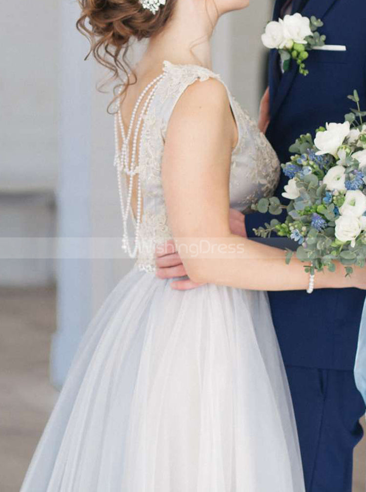Ivory Blue Wedding Dresses,Deep V Neckline Bridal Gown,WD00835, US20W / Black Ivory Blue Wedding Dresses,Deep V Neckline Bridal Gown,WD00835, US20W / Black
