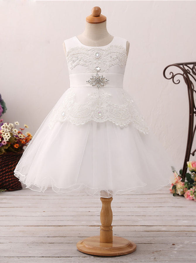 a line flower girl dresses Marine A-line Flower Girl Dress