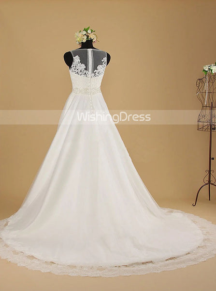 A-line Wedding Dresses,Classic Tulle Wedding Dress,WD00555