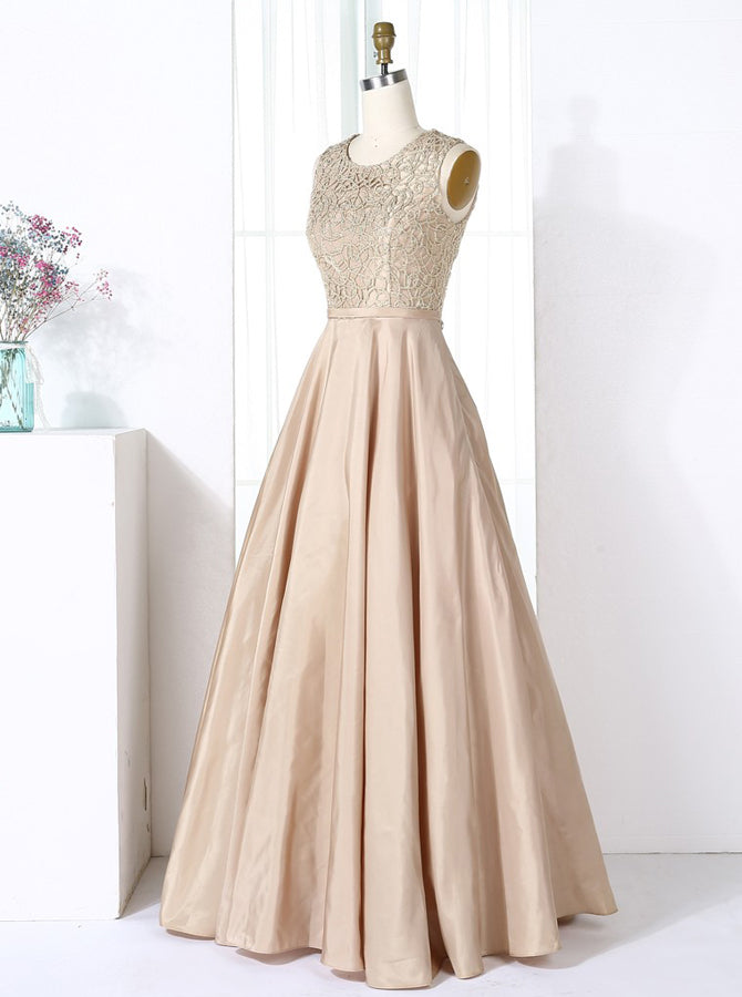 Aline Satin Bridesmaid Dress,Floor Length Bridesmaid Dress,Modest Brid