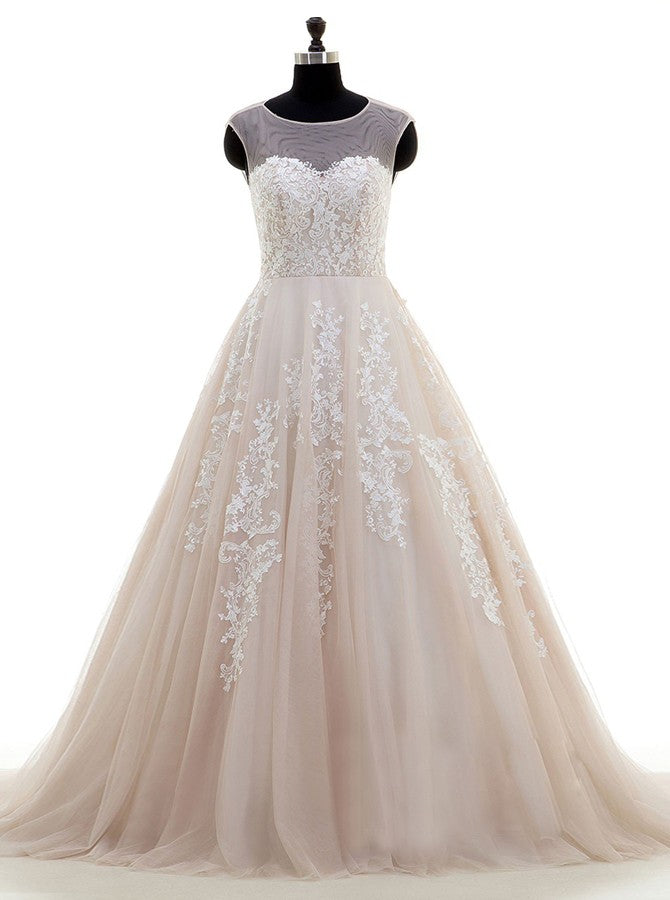 Aline Wedding Dress,Colored Wedding Dress,Tulle Wedding Gown,Princess Bridal Gown,WD00041, US16 / Pink