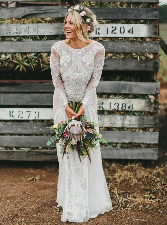 Backless Wedding Dresses,Lace Wedding Dress,Wedding Dress with Sleeves,Rustic Bridal Dress,WD00177, US16W / Ivory Backless Wedding Dresses,Lace Wedding Dress,Wedding Dress with Sleeves,Rustic Bridal Dress,WD00177, US16W / Ivory