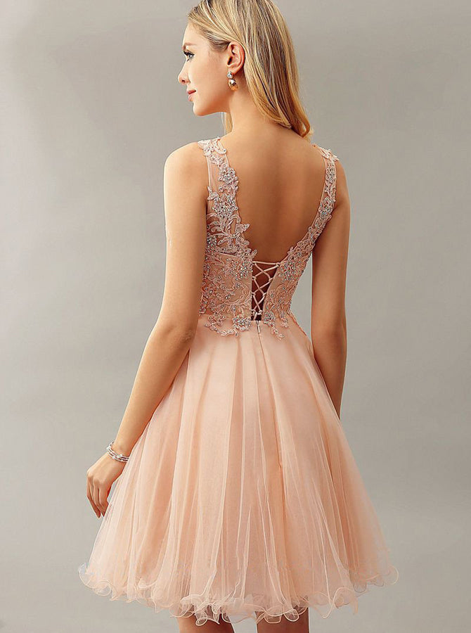 Peach formal deals dresses short