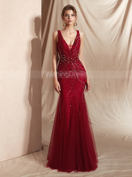 Beaded Evening Dresses,Luxurious Prom Dress,PD00417