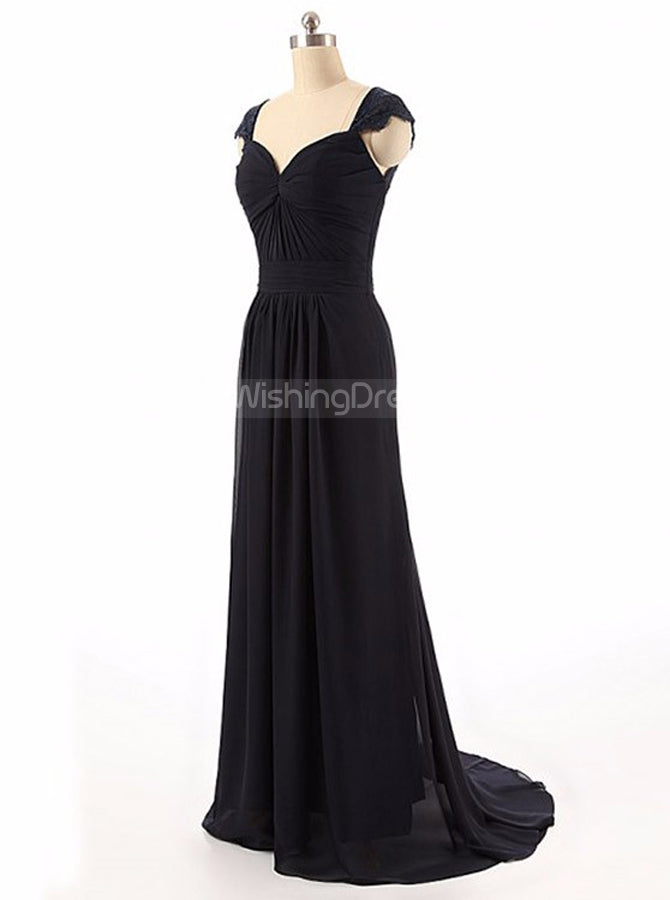 black chiffon bridesmaid dress Black Bridesmaid Dresses,Chiffon Bridesmaid Dress,Elegant Bridesmaid D