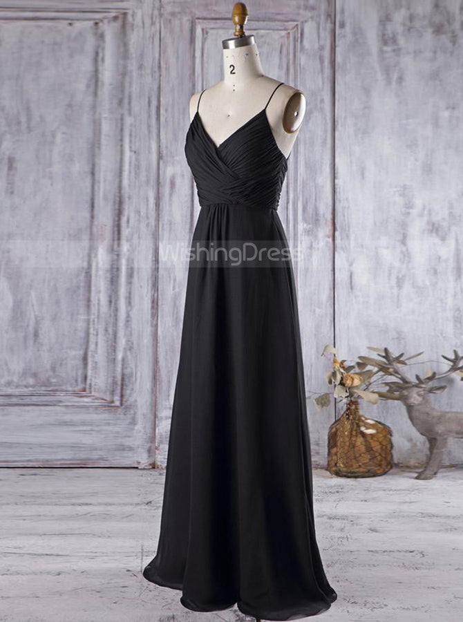 Black Bridesmaid Dresses,Ruched Bridesmaid Dresses,BD00366, US16 / Dark Navy