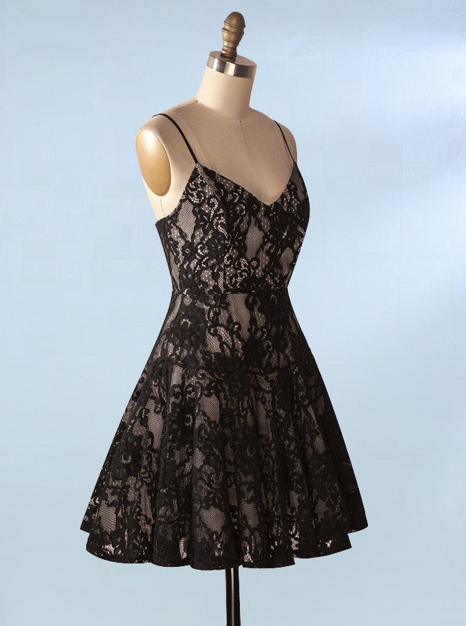blue dress for baby girl Black Cocktail Dresses,Lace Cocktail Dress,Spaghetti Straps Cocktail Dress,CD00061, US18W / Skyblue