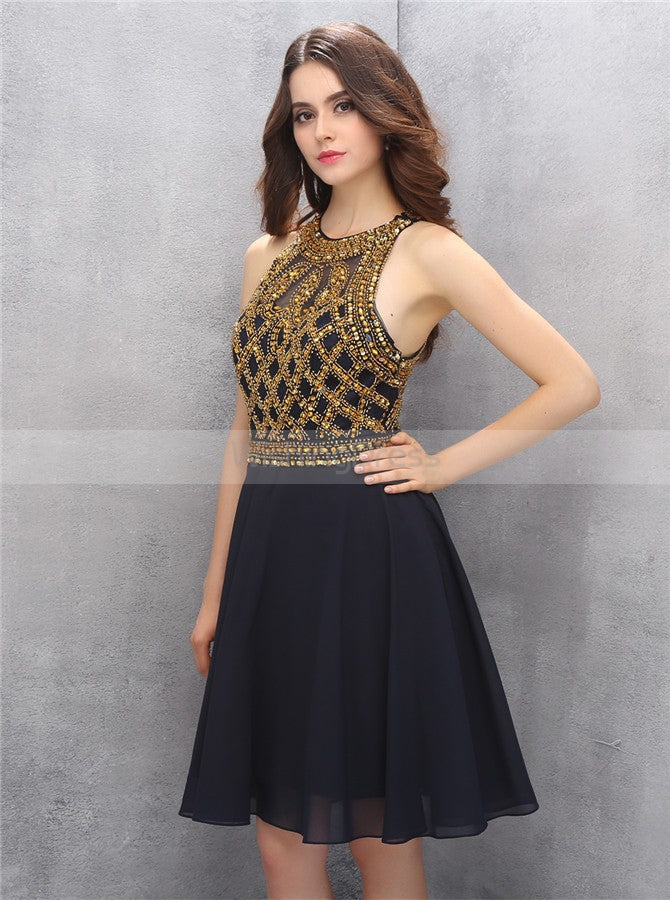 Black Homecoming Dresses,Knee Length Homecoming Dress,Chiffon Homecoming Dress,HC00127, US8 / Royal Blue Black Homecoming Dresses,Knee Length Homecoming Dress,Chiffon Homecoming Dress,HC00127, US8 / Royal Blue