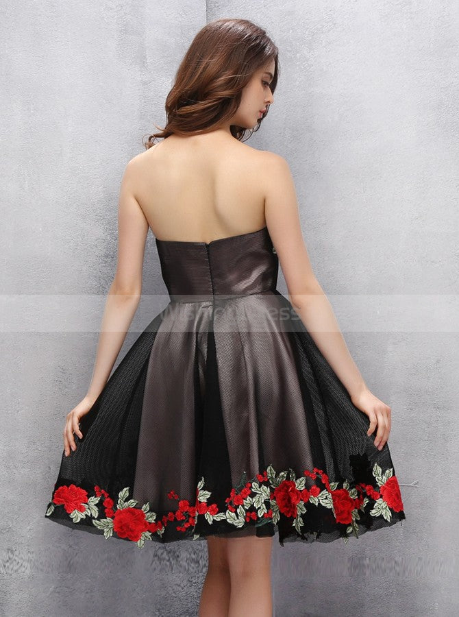 Black Homecoming Dresses Strapless Homecoming Dress Elegant Homecoming Wishingdress