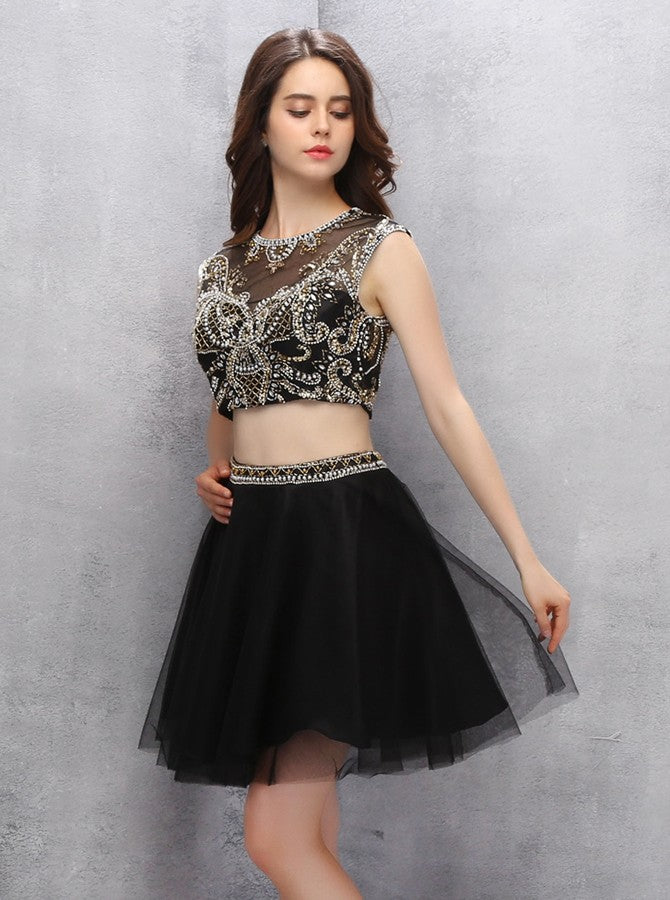 black two piece dress homecoming Stylish 2 piece homecoming Dresses
