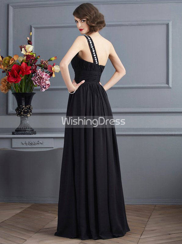 Black Mother of the Bride Dresses,One Shoulder Mother Dresses,Formal M -  Wishingdress