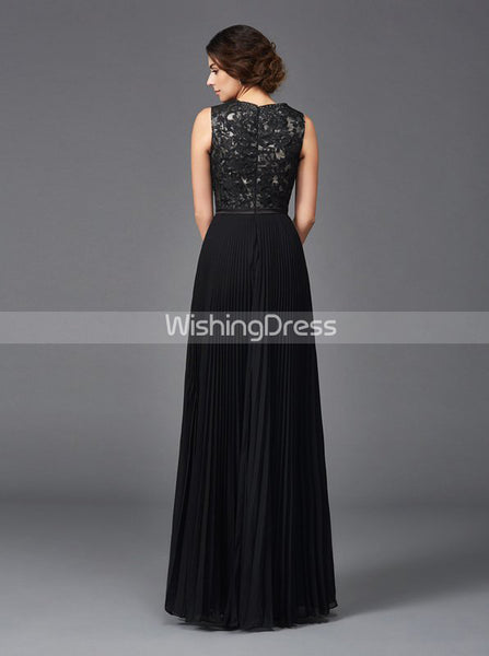 Black Mother of the Bride Dresses,Pleated Mother Dresses,Elegant Mother Dress,MD00060