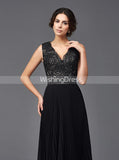 Black Mother of the Bride Dresses,Pleated Mother Dresses,Elegant Mother Dress,MD00060