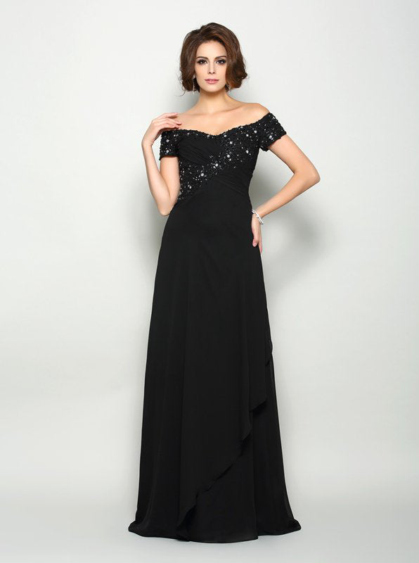 black off the shoulder mother of the bride dress Black Off the Shoulder Mother of the Bride Dress with Sleeves,MD00053, US18W / Royal Blue