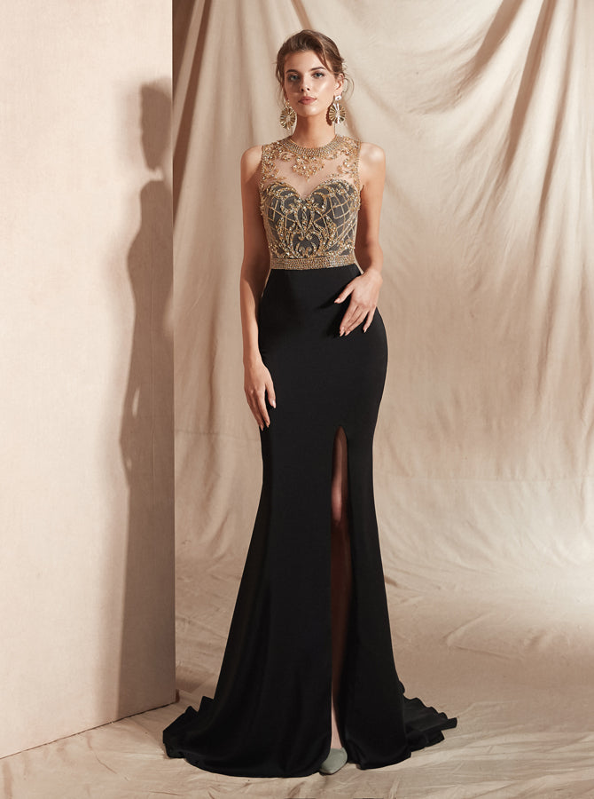 Black Spandex Prom Dresses,Evening Dress with Slit,PD00414, US2 / Red Black Spandex Prom Dresses,Evening Dress with Slit,PD00414, US2 / Red