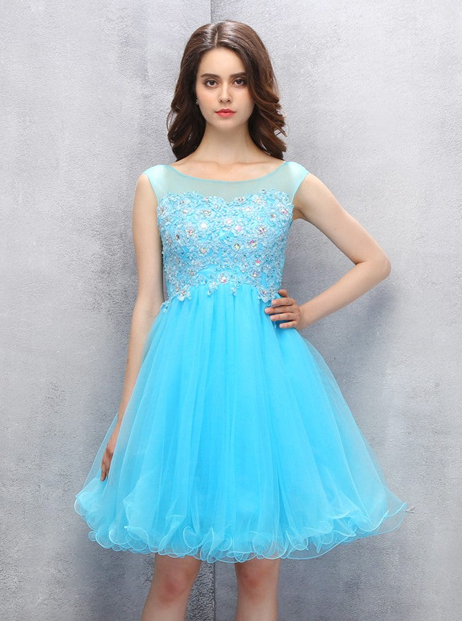 Blue Homecoming Dresses,Knee Length Homecoming Dresses,Freshman Homecoming Dress,HC00068, US22W / Red