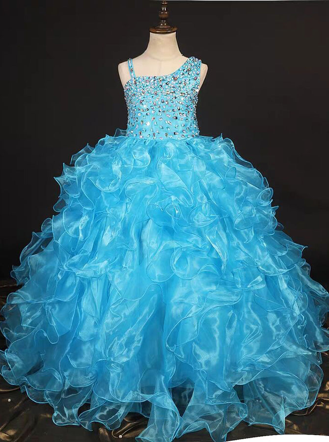 Blue Ruffle Girls Pageant Dresses,Formal Special Occasion Dress for Teens,GPD0021, J12 / Pink Blue Ruffle Girls Pageant Dresses,Formal Special Occasion Dress for Teens,GPD0021, J12 / Pink