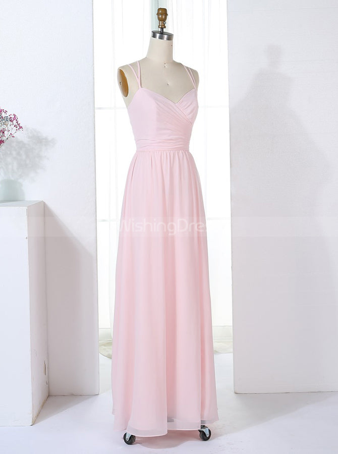 chinese dress ladies Blush Pink Bridesmaid Dresses,Bridesmaid Dress with Slit,Chiffon Bride