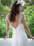 Boho Wedding Dresses,Chiffon Wedding Dress,Beach Wedding Dress with Straps,WD00060