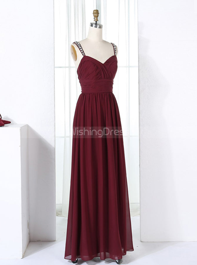 Burgundy Bridesmaid Dresses,Chiffon Bridesmaid Dress,Modest Bridesmaid Dress,BD00295, US10 / Grape