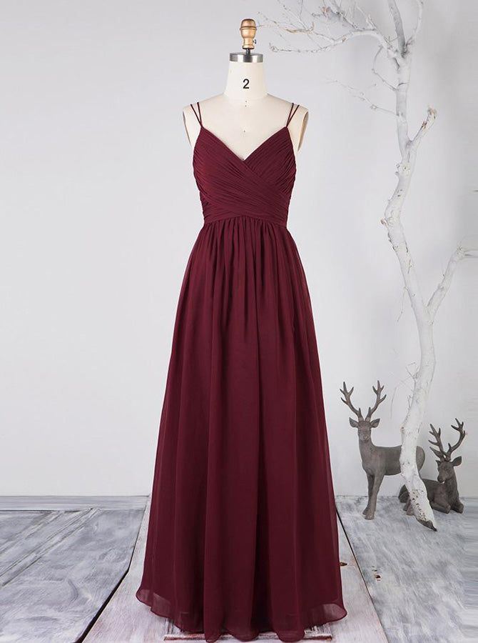 Burgundy Bridesmaid Dresses,Chiffon Romantic Bridesmaid Dress,BD00370, US8 / Burgundy