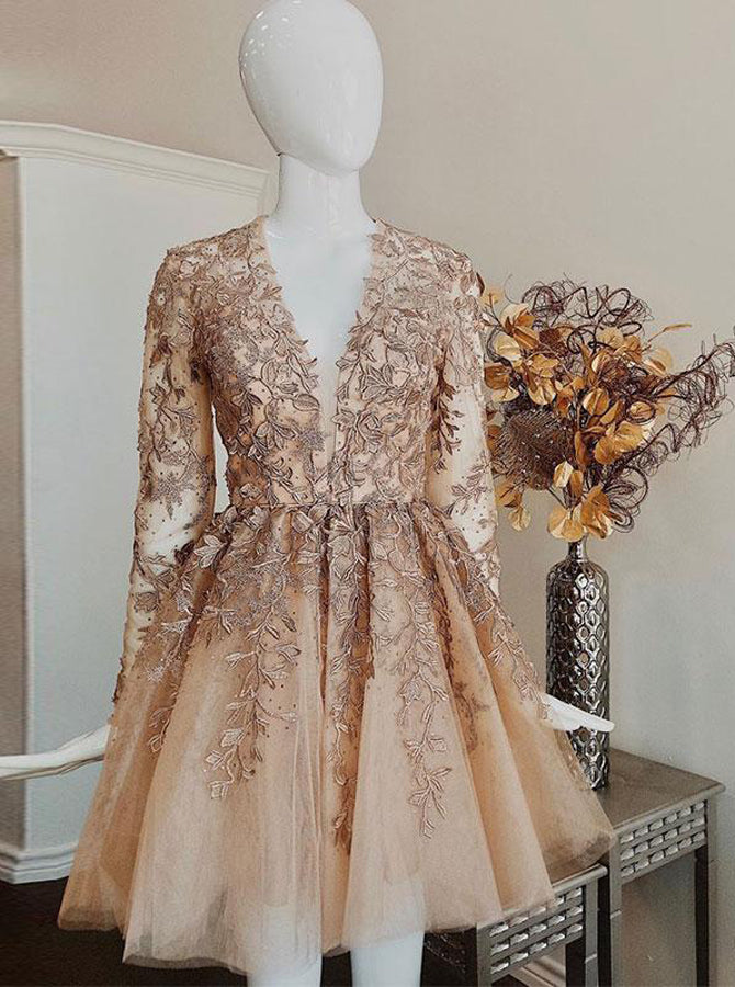 Champagne Homecoming Dress with Sleeves,Stunning Girl Party Dress,HC00173, US14W / Royal Blue Champagne Homecoming Dress with Sleeves,Stunning Girl Party Dress,HC00173, US14W / Royal Blue